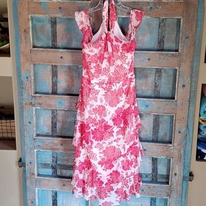 Deep pink floral midi dress